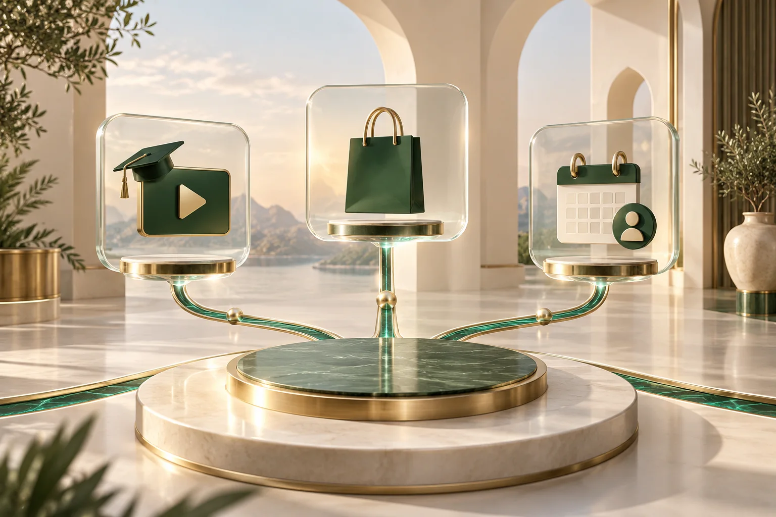 تصميم يجمع التعليم والتجارة والخدمات على منصات مترابطة